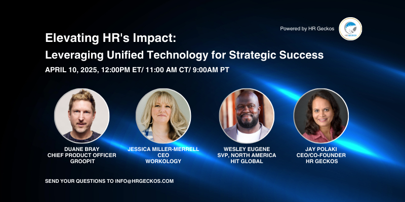 Cover image with the title '5 Ways to Simplify HR Operations' in blue text. Features a collage of images showing diverse office teamwork and digital meetings.